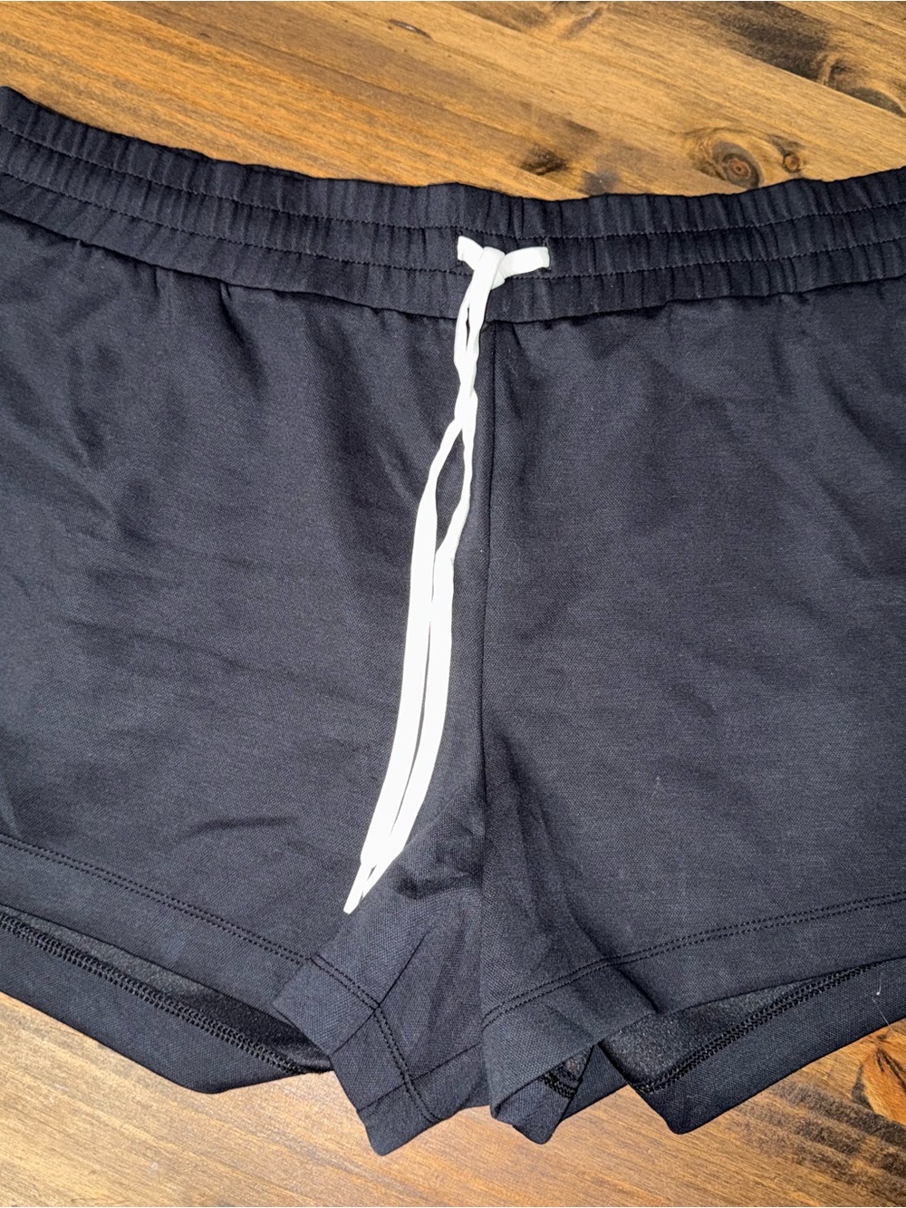 all in motion Black Athletic Drawstring Shorts with White Cord